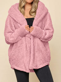 PRETTYGARDEN Women's Winter Warm Coats Hooded Faux Fur Sherpa Jacket  Fuzzy Fleece, Thumb Holes, Long Sleeve Pockets, Teddy Bear Jackets, Trendy Casual Fall Clothes, Holiday Going Out Outfits