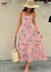 PRETTYGARDEN Women Summer Dresses Spaghetti Strap Scoop Neck Floral Maxi Dress Flowy Boho Long Sundress with Pockets