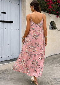 PRETTYGARDEN Women Summer Dresses Spaghetti Strap Scoop Neck Floral Maxi Dress Flowy Boho Long Sundress with Pockets