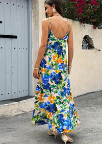 PRETTYGARDEN Women Summer Dresses Spaghetti Strap Scoop Neck Floral Maxi Dress Flowy Boho Long Sundress with Pockets