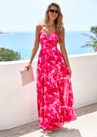 PRETTYGARDEN Women's Floral Maxi Dress Summer Outfits Spaghetti Strap Flowy Long Sundress Beach Vacation Boho Dresses PRETTYGARDEN