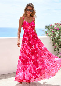 PRETTYGARDEN Women's Floral Maxi Dress Summer Outfits Spaghetti Strap Flowy Long Sundress Beach Vacation Boho Dresses PRETTYGARDEN