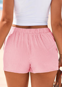 BTFBM Striped Boxer Shorts for Women Summer Elastic Waist Y2k Vacation Beach Bottoms Lounge Sleep Pj Pajama Shorts