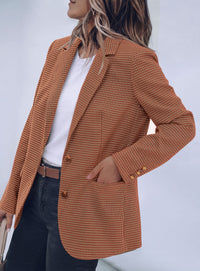 PRETTYGARDEN Fall Blazers for Women Business Casual | Long Sleeve Plaid Houndstooth, Notch Lapel Pockets, Oversized Blazer Outerwear, Trendy Suit Jackets, 2026 Winter Work Outfits