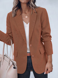 PRETTYGARDEN Fall Blazers for Women Business Casual | Long Sleeve Plaid Houndstooth, Notch Lapel Pockets, Oversized Blazer Outerwear, Trendy Suit Jackets, 2026 Winter Work Outfits
