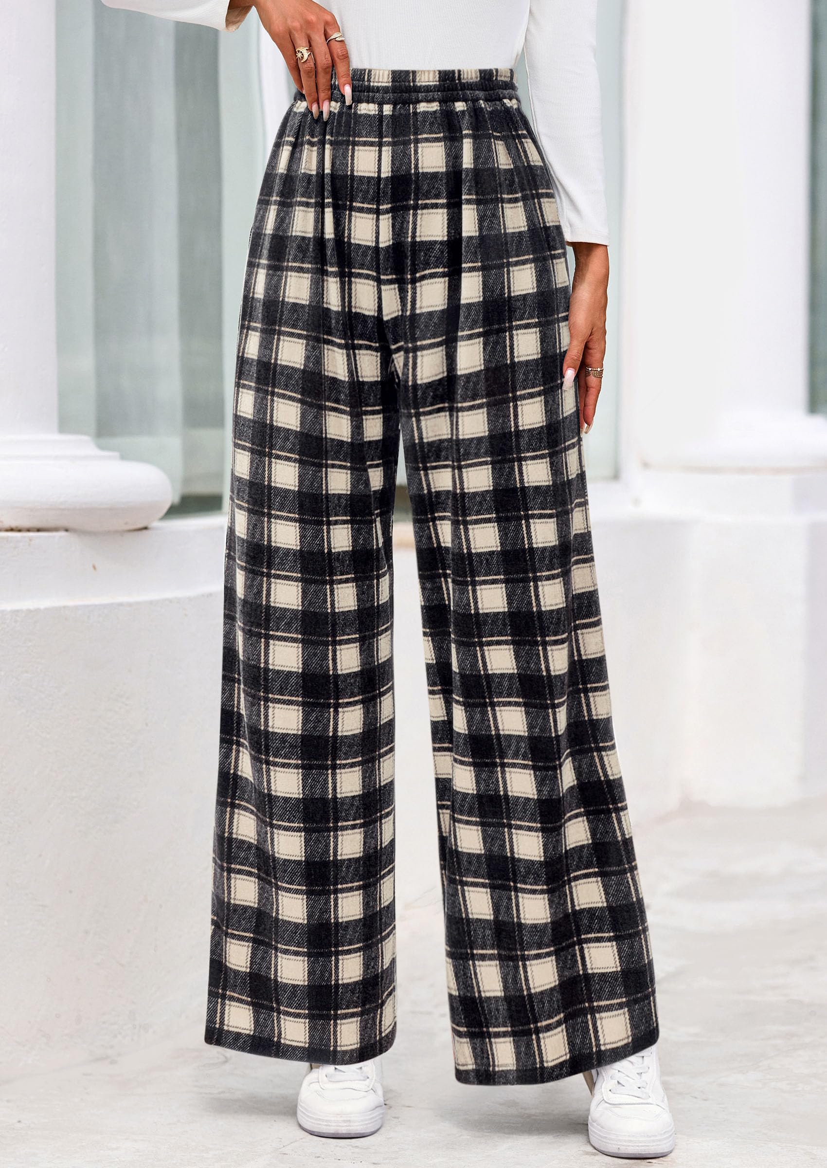 PRETTYGARDEN Casual Women's Pants Elastic Waist Palazzo Long Stretchy PRETTYGARDEN Casual Women's Pants Elastic Waist Palazzo Long Stretchy
