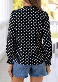PRETTYGARDEN Women's Boho Floral Blouses Dressy Casual | Trendy Printed, Long Sleeve V Neck Tops, Bohemian Polka Dot Striped Shirt, Going Out Vacation Outfits, Fall Fashion Clothing