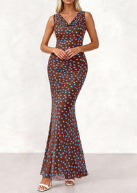 PRETTYGARDEN Women's Summer Cowl Neck Floral Maxi Dress Sleeveless Bodycon Beach Vacation Long Party Wedding Guest Dresses PRETTYGARDEN