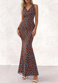 PRETTYGARDEN Women's Summer Cowl Neck Floral Maxi Dress Sleeveless Bodycon Beach Vacation Long Party Wedding Guest Dresses PRETTYGARDEN