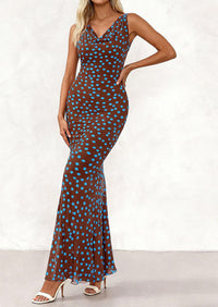 PRETTYGARDEN Women's Summer Cowl Neck Floral Maxi Dress Sleeveless Bodycon Beach Vacation Long Party Wedding Guest Dresses PRETTYGARDEN