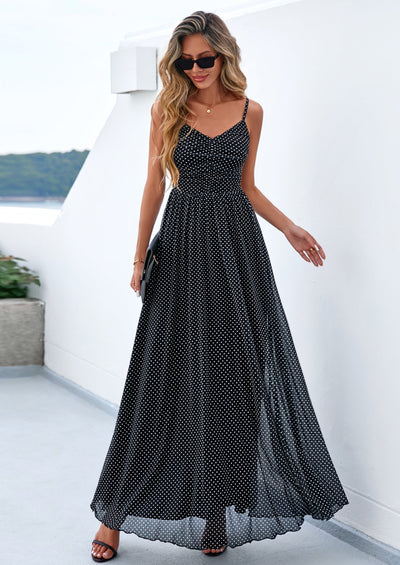 PRETTYGARDEN Women's Floral Maxi Dress Summer Outfits Spaghetti Strap Flowy Long Sundress Beach Vacation Boho Dresses PRETTYGARDEN