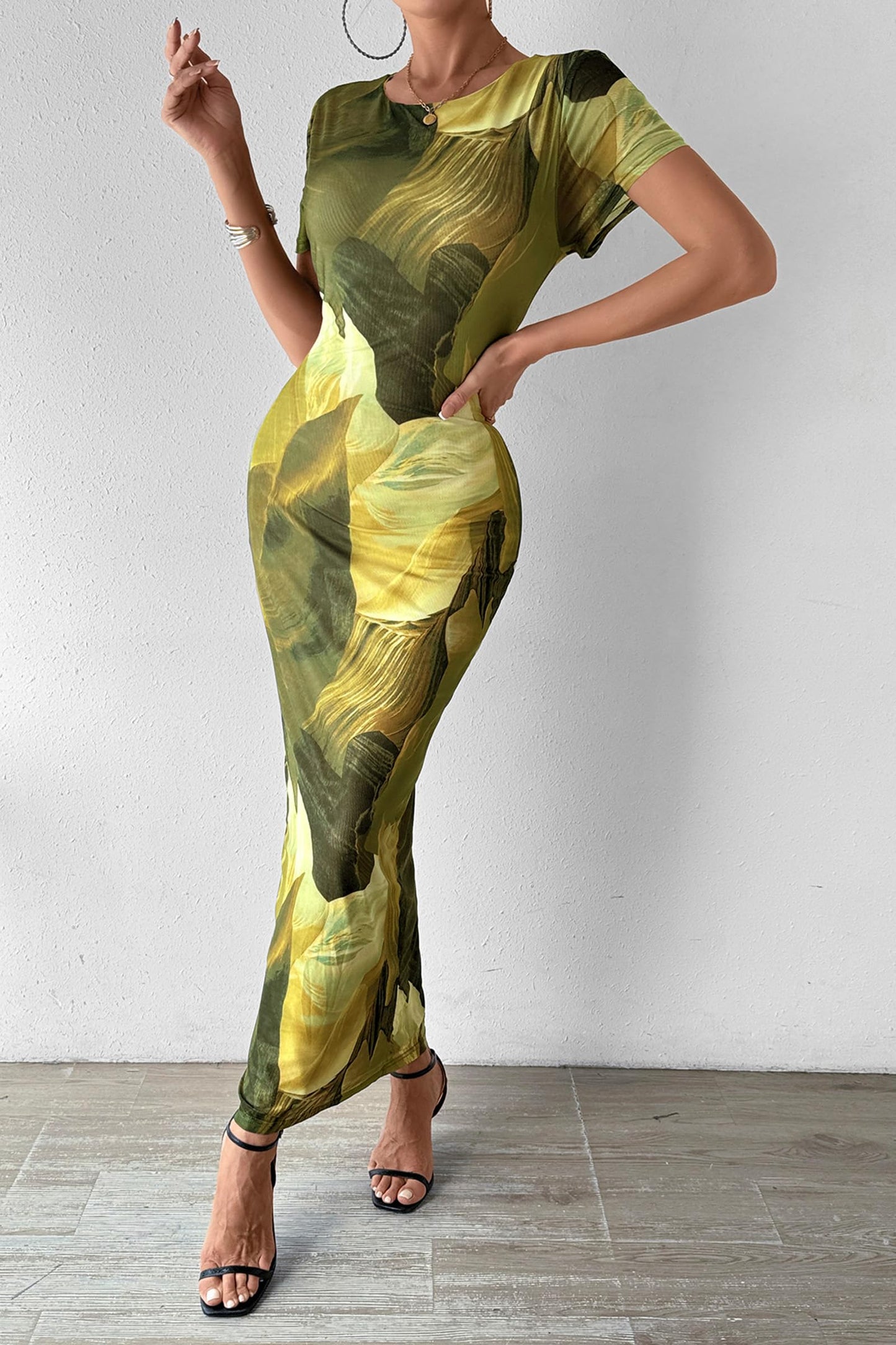 Y2K Print Maxi Dress