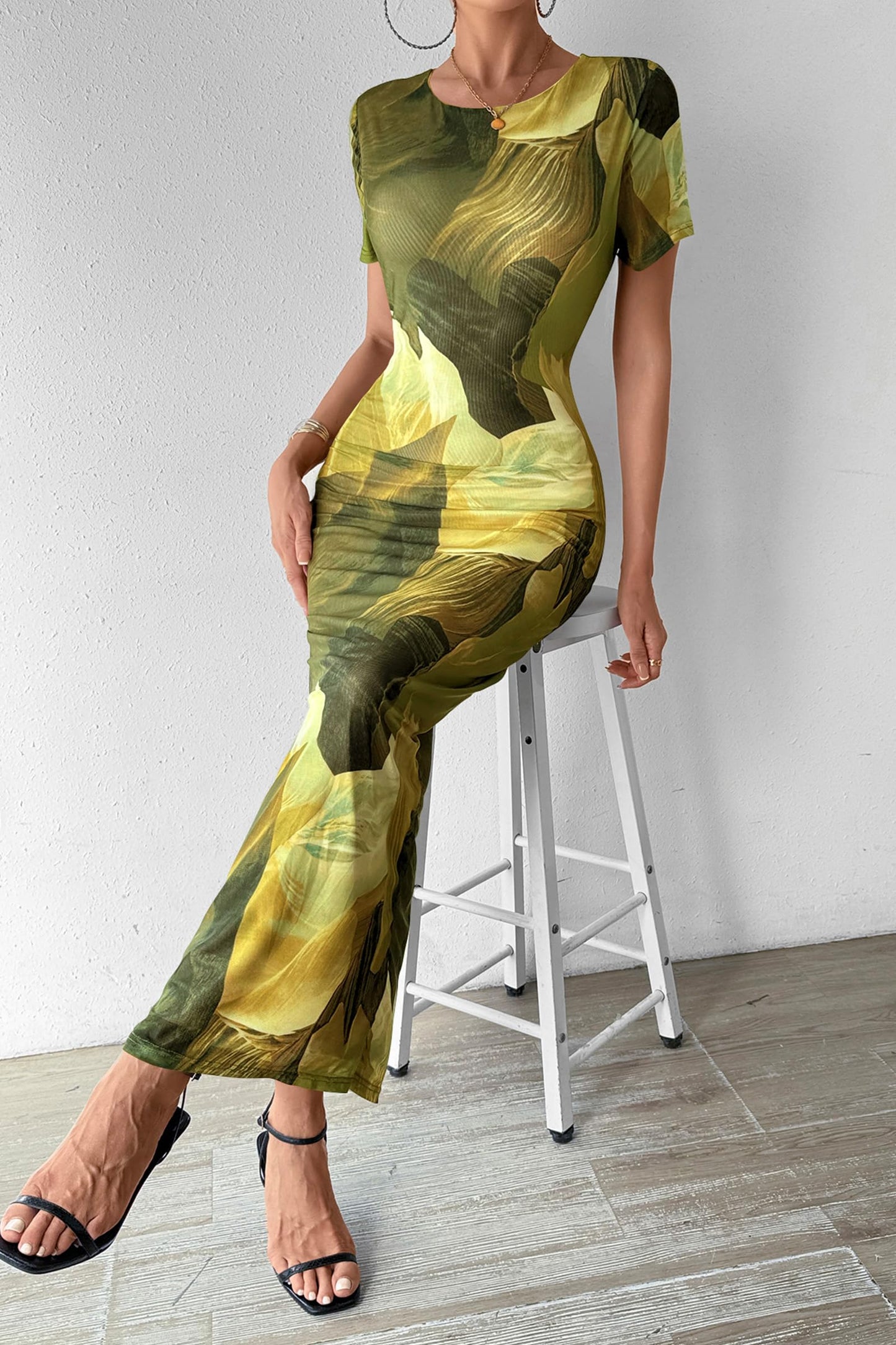 Y2K Print Maxi Dress