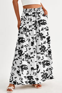 Wide Leg High Waisted Flowy Pockets Palazzo Pants