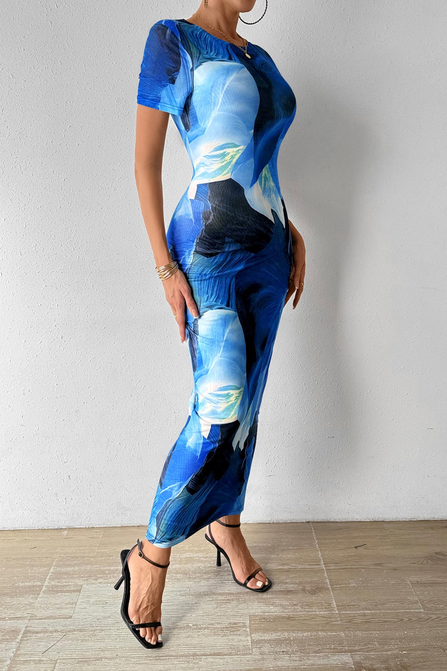 Y2K Print Maxi Dress