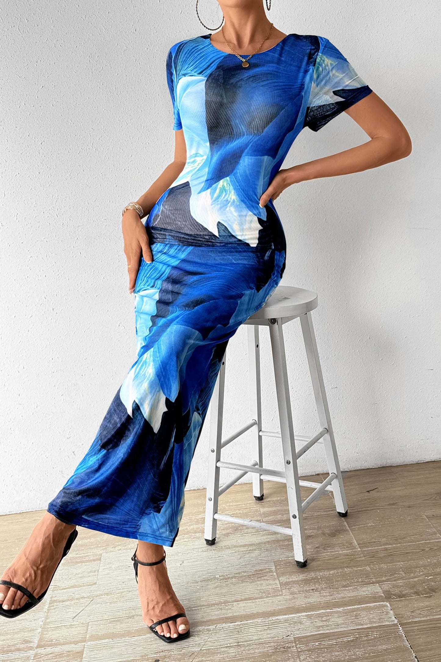 Y2K Print Maxi Dress