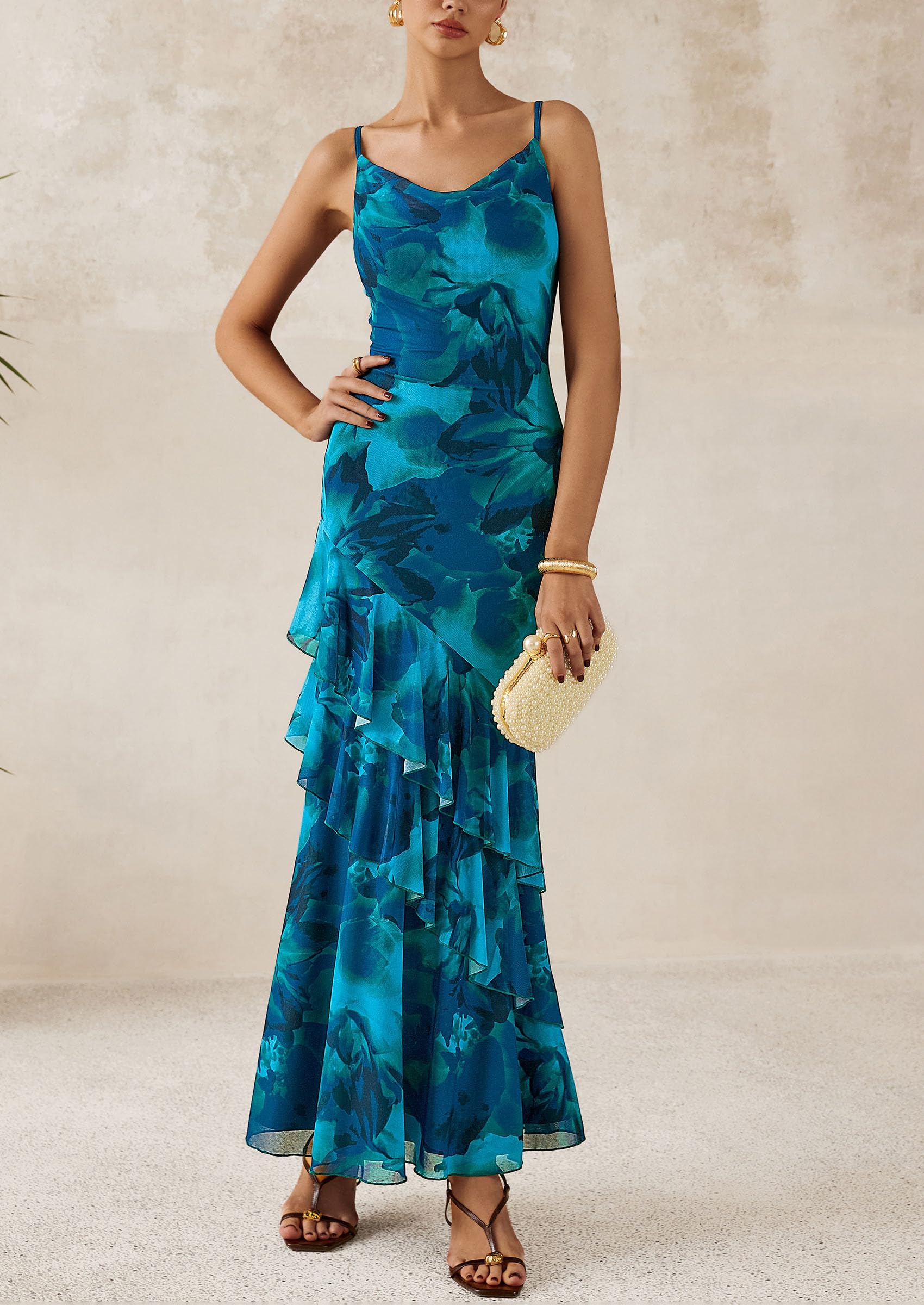 PRETTYGARDEN Maxi Dresses for Women Floral Beach Sundress Spaghetti St PRETTYGARDEN Maxi Dresses for Women Floral Beach Sundress Spaghetti St