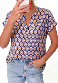 PRETTYGARDEN Womens Floral Print Short Sleeve Summer Tops Trendy V Neck Loose Boho Shirts Casual Work Blouses PRETTYGARDEN