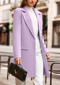 PRETTYGARDEN Women's Spring Fall Long Blazer Jackets Long Sleeve Lapel Pockets Loose Fit Work Casual Blazers Outerwear