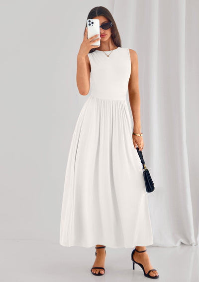 PRETTYGARDEN Summer Maxi Dresses for Women Sleeveless A Line Flowy Long Casual Sundress Wedding Guest Fashion Clothing PRETTYGARDEN