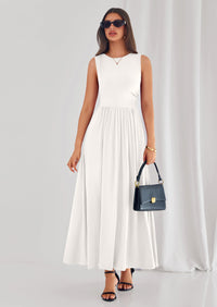 PRETTYGARDEN Summer Maxi Dresses for Women Sleeveless A Line Flowy Long Casual Sundress Wedding Guest Fashion Clothing PRETTYGARDEN