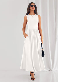 PRETTYGARDEN Summer Maxi Dresses for Women Sleeveless A Line Flowy Long Casual Sundress Wedding Guest Fashion Clothing PRETTYGARDEN