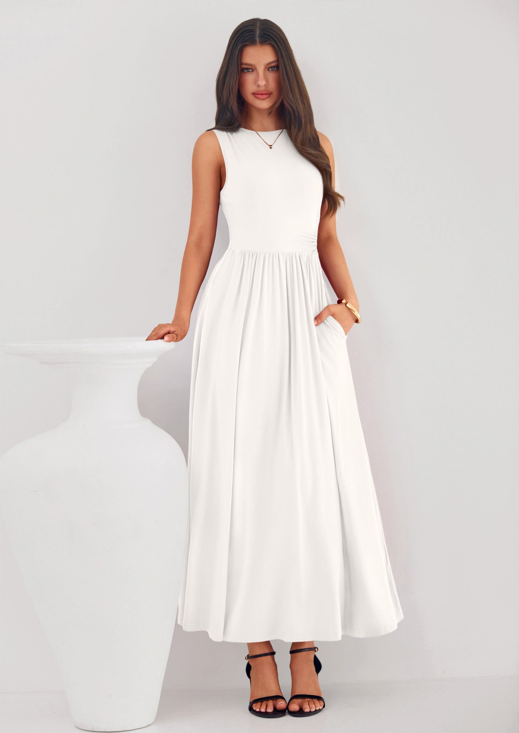 PRETTYGARDEN Summer Maxi Dresses for Women Sleeveless A Line Flowy Long Casual Sundress Wedding Guest Fashion Clothing PRETTYGARDEN