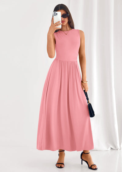 PRETTYGARDEN Summer Maxi Dresses for Women Sleeveless A Line Flowy Long Casual Sundress Wedding Guest Fashion Clothing PRETTYGARDEN