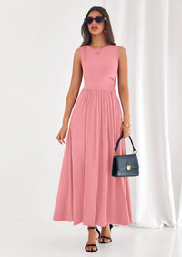 PRETTYGARDEN Summer Maxi Dresses for Women Sleeveless A Line Flowy Long Casual Sundress Wedding Guest Fashion Clothing PRETTYGARDEN