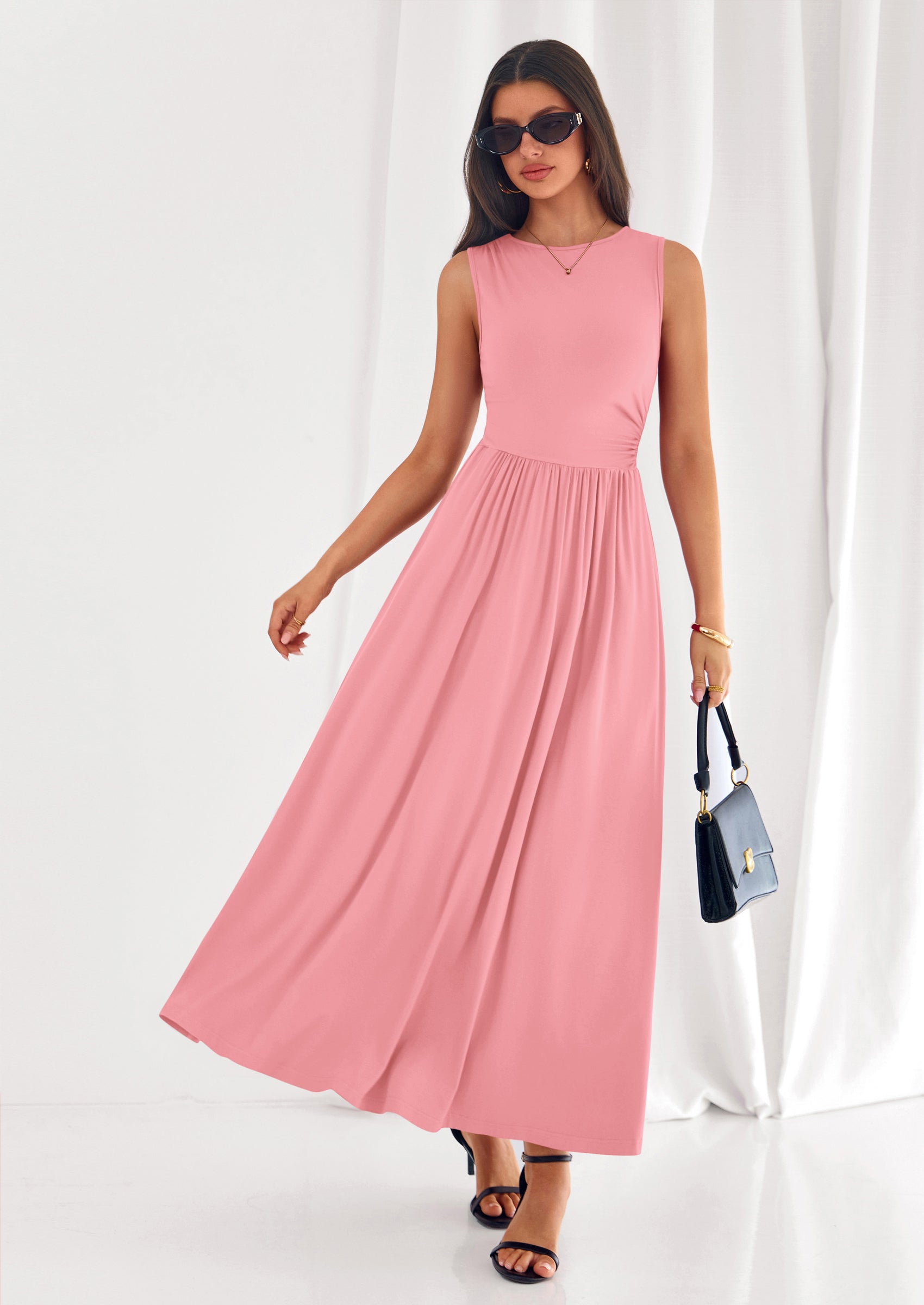 PRETTYGARDEN Summer Maxi Dresses for Women Sleeveless A Line Flowy Long Casual Sundress Wedding Guest Fashion Clothing PRETTYGARDEN