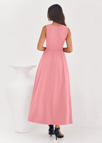 PRETTYGARDEN Summer Maxi Dresses for Women Sleeveless A Line Flowy Long Casual Sundress Wedding Guest Fashion Clothing PRETTYGARDEN