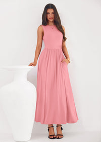 PRETTYGARDEN Summer Maxi Dresses for Women Sleeveless A Line Flowy Long Casual Sundress Wedding Guest Fashion Clothing PRETTYGARDEN