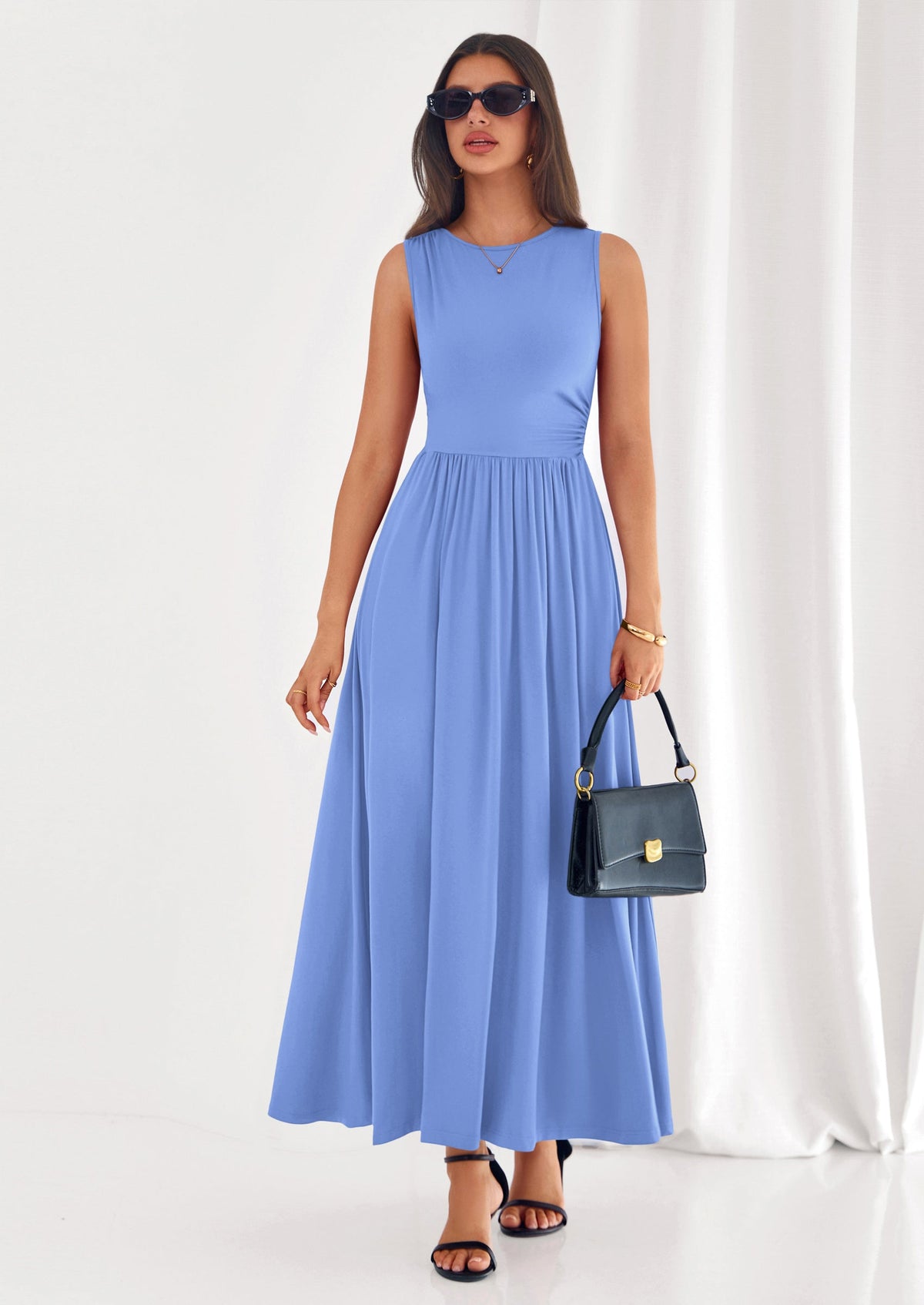 PRETTYGARDEN Summer Maxi Dresses for Women Sleeveless A Line Flowy Long Casual Sundress Wedding Guest Fashion Clothing PRETTYGARDEN