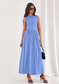 PRETTYGARDEN Summer Maxi Dresses for Women Sleeveless A Line Flowy Long Casual Sundress Wedding Guest Fashion Clothing PRETTYGARDEN