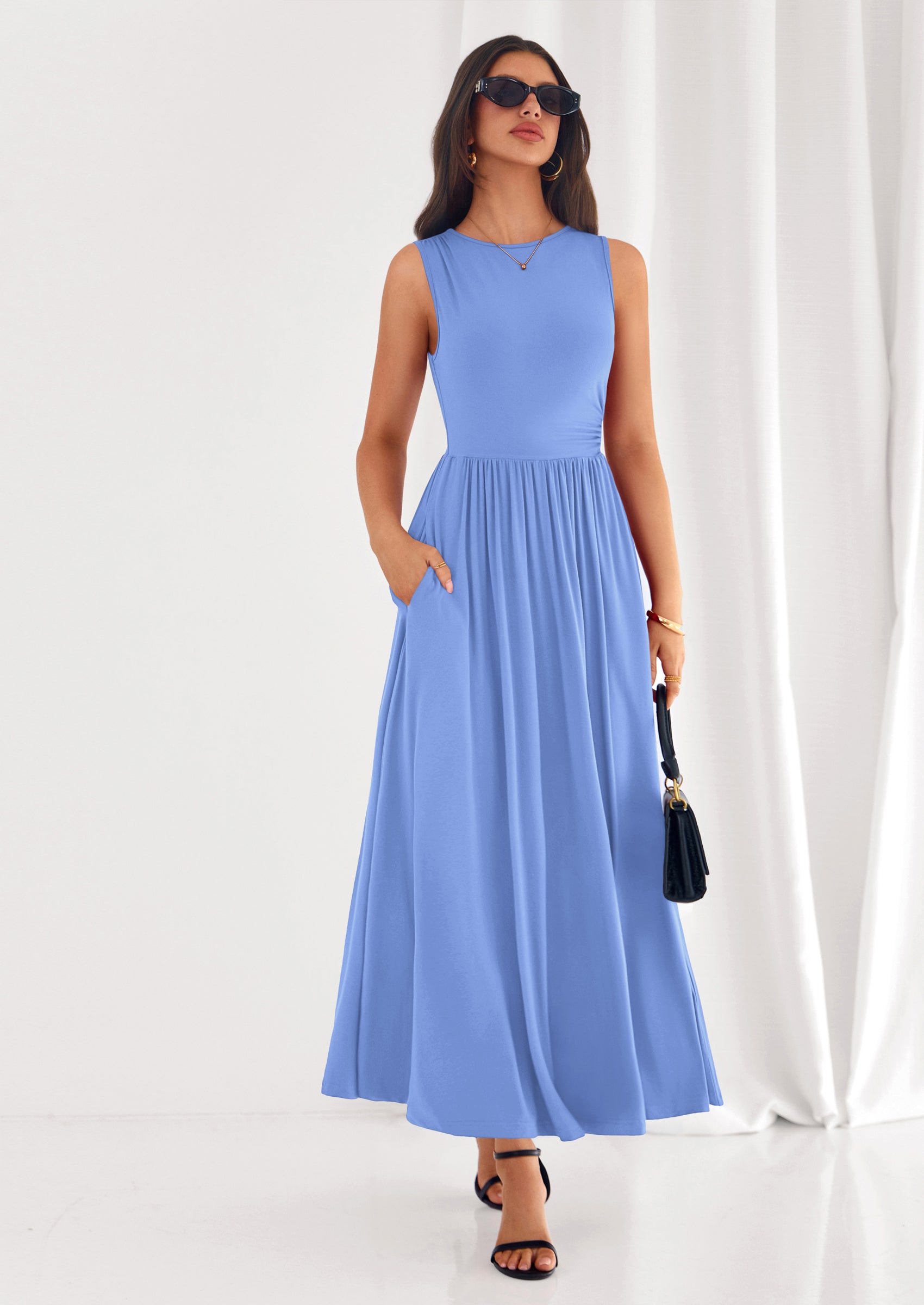 PRETTYGARDEN Summer Maxi Dresses for Women Sleeveless A Line Flowy Long Casual Sundress Wedding Guest Fashion Clothing PRETTYGARDEN