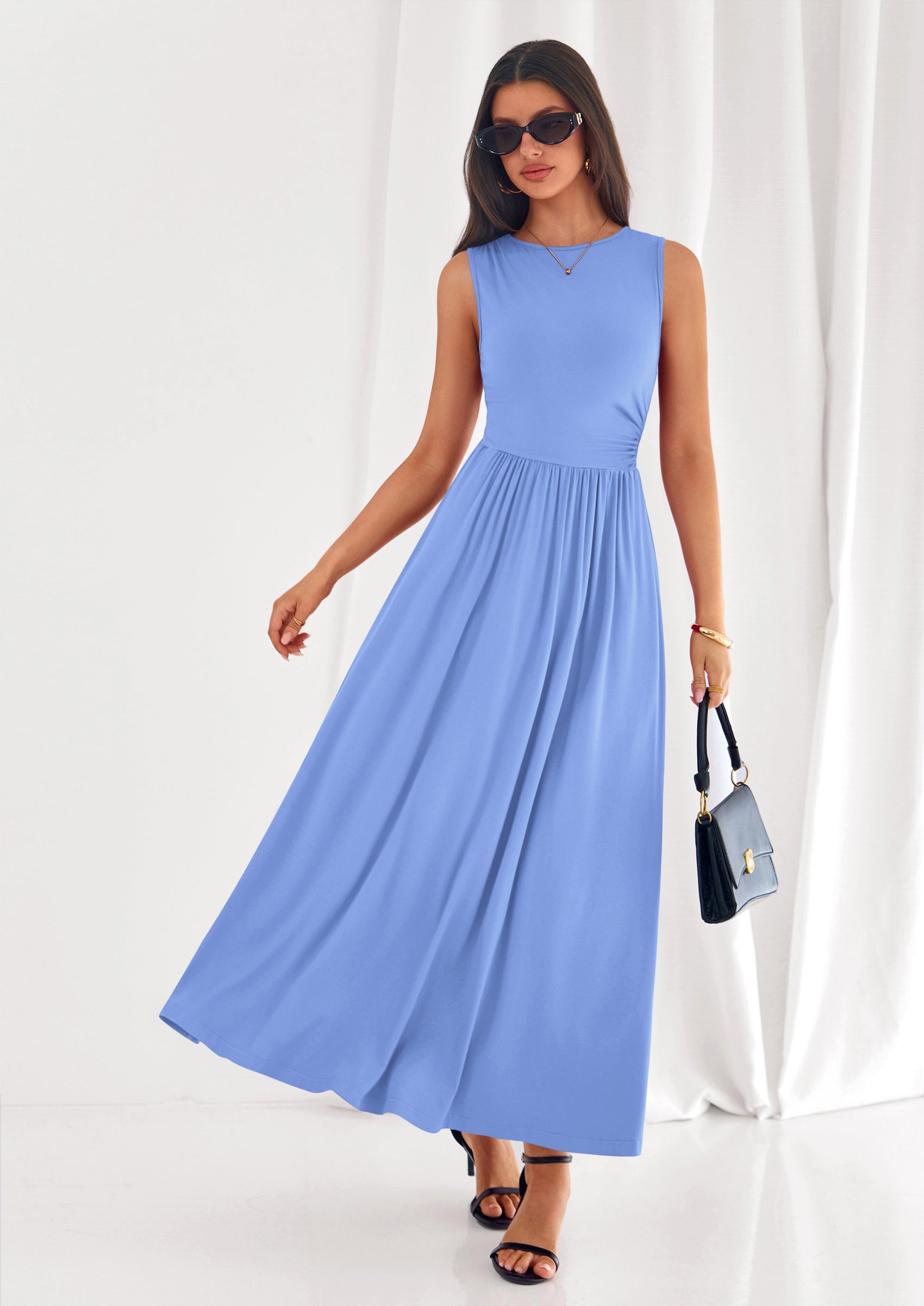 PRETTYGARDEN Summer Maxi Dresses for Women Sleeveless A Line Flowy Long Casual Sundress Wedding Guest Fashion Clothing PRETTYGARDEN