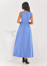 PRETTYGARDEN Summer Maxi Dresses for Women Sleeveless A Line Flowy Long Casual Sundress Wedding Guest Fashion Clothing PRETTYGARDEN