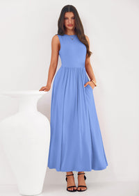 PRETTYGARDEN Summer Maxi Dresses for Women Sleeveless A Line Flowy Long Casual Sundress Wedding Guest Fashion Clothing PRETTYGARDEN