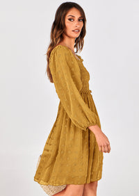 BTFBM Womens Long Sleeve Dress Vacation Square Neck Smocked Floral Swiss Dot Mini Boho Spring Wedding Guest Dresses 2026 PRETTYGARDEN