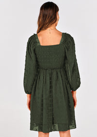 BTFBM Womens Long Sleeve Dress Vacation Square Neck Smocked Floral Swiss Dot Mini Boho Spring Wedding Guest Dresses 2026 PRETTYGARDEN