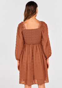 BTFBM Womens Long Sleeve Dress Vacation Square Neck Smocked Floral Swiss Dot Mini Boho Spring Wedding Guest Dresses 2026 PRETTYGARDEN