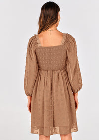 BTFBM Womens Long Sleeve Dress Vacation Square Neck Smocked Floral Swiss Dot Mini Boho Spring Wedding Guest Dresses 2026 PRETTYGARDEN