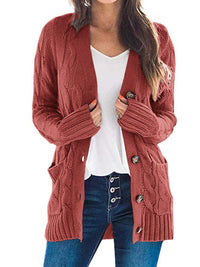 PRETTYGARDEN Women's Open Front Cardigan Sweaters Fall Fashion Button Down Cable Knit Chunky Winter Outerwear Coats