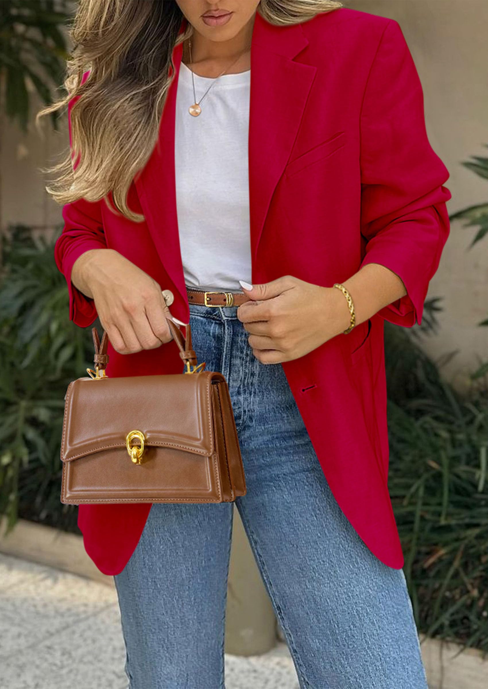 PRETTYGARDEN Blazers for Women Business Casual Long Sleeve Lapel Open Front Suit Jacket Work Blazer with Pockets