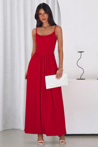 PRETTYGARDEN Womens Spaghetti Strap Maxi Dresses Sleeveless Summer Dress Long Casual Knit Flowy Beach Sundresses with Pockets PRETTYGARDEN