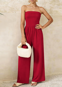 PRETTYGARDEN Tube Jumpsuits for Women Dressy Casual Off Shoulder Wide Leg Rompers Jumper One Piece Vacation Summer Outfits PRETTYGARDEN