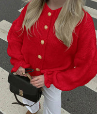 PRETTYGARDEN Womens Cropped Cardigans Trendy PRETTYGARDEN Long Sleeve Cropped Sweaters for Women Ruffle Oversized CardiganRuffle Open Front Chunky Knit Sweater Oversized Button Down Fall Clothes PRETTYGARDEN