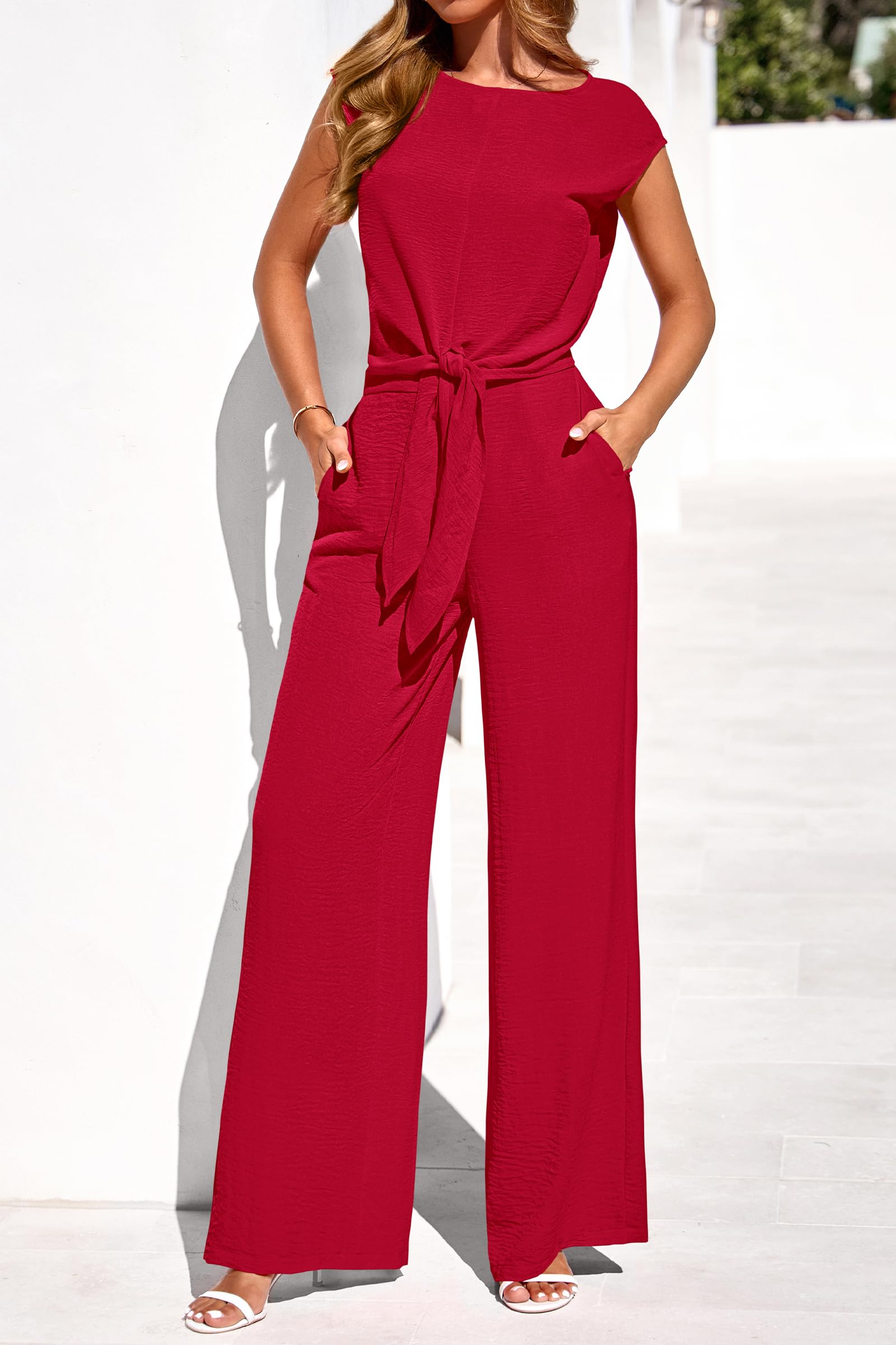 PRETTYGARDEN Women 2 Piece Lounge Sets Casual Summer Outfits Cap Sleeve Strappy Crop Tops Wide Leg Pant Tracksuit PRETTYGARDEN