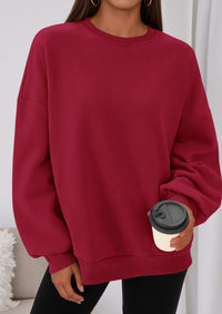 PRETTYGARDEN Sweatshirts for Women Oversized Crewneck Fleece Pullover Long Sleeve Tops Comfy Fall Winter Fashion Outfits