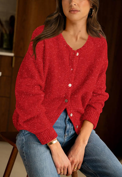 PRETTYGARDEN Long Sleeve Crewneck Button Down Womens Sweaters Fall Open Front Chunky Cardigan Sweaters for Women PRETTYGARDEN